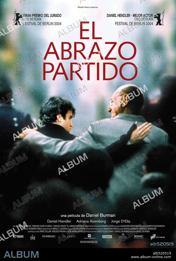 Poster de EL ABRAZO PARTIDO, 2004, dirigida por DANIEL BURMAN. Copyright BD CINE/WANDA VISION/PARADIS FILMS/CLASSIC FILMS.