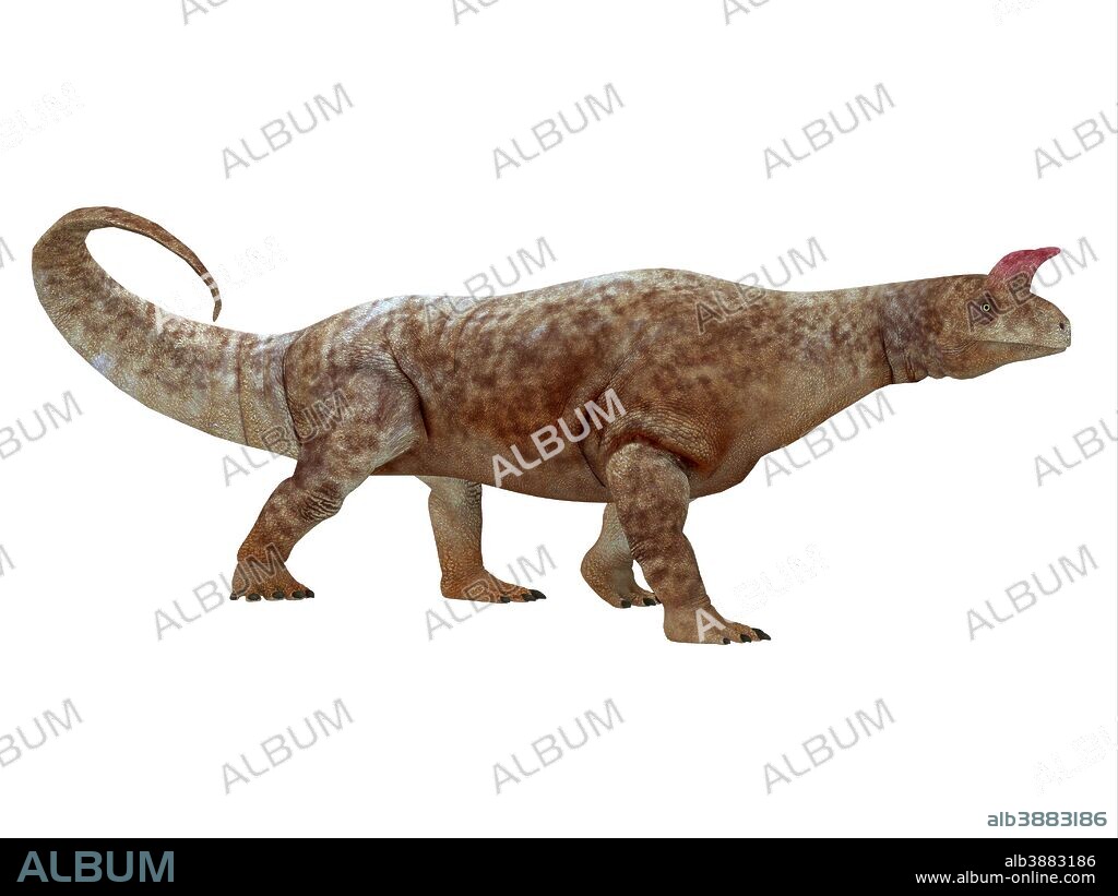 Shringasaurus dinosaur, side profile. Shringasaurus was a herbivorous sauropod dinosaur that lived in India in the Triassic Period.