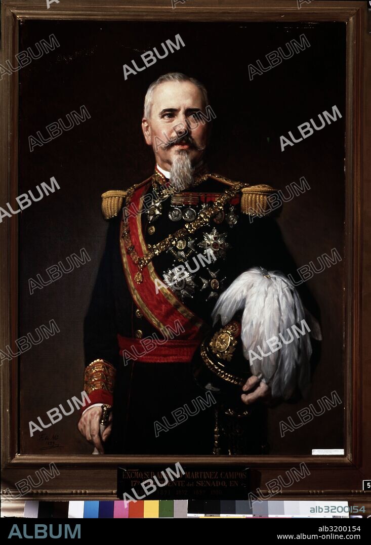 FEDERICO DE MADRAZO. Retrato de Arsenio Martinez Campos (1831-1900), militar y político español.