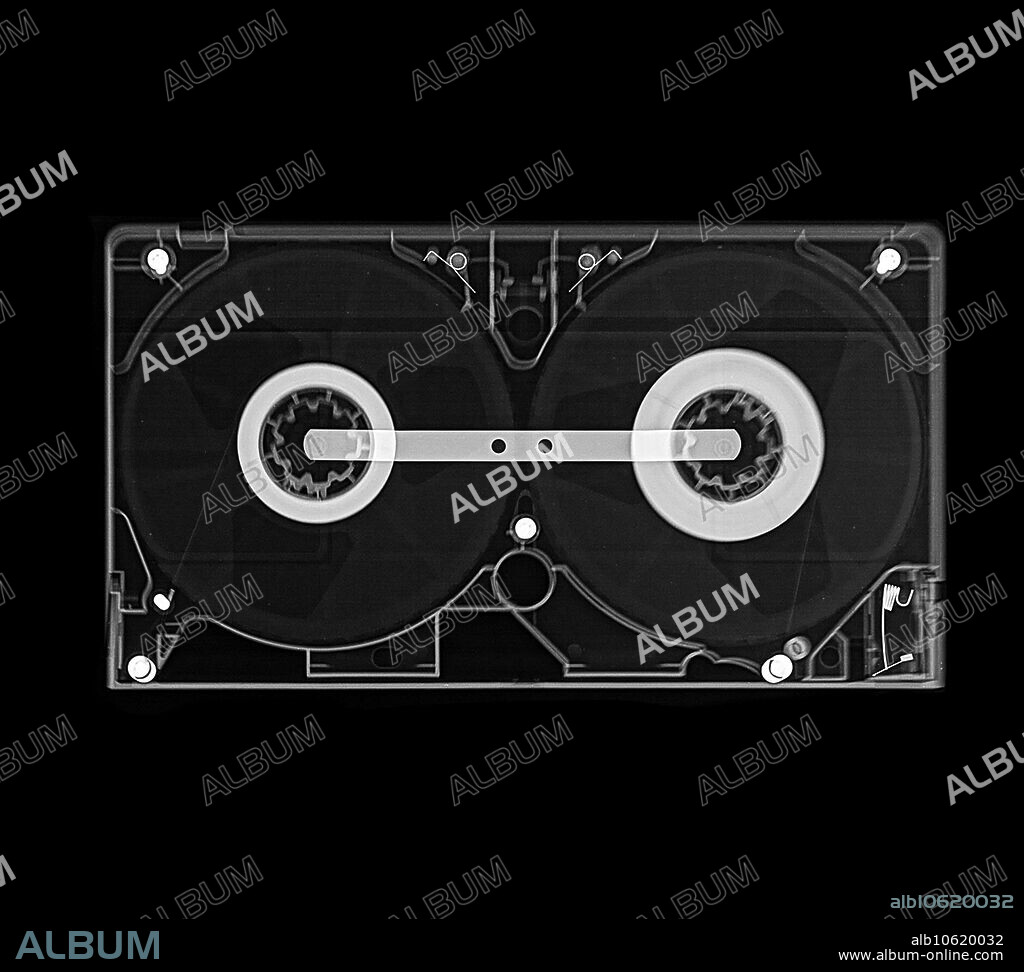 X-ray of VHS video tape cassette.