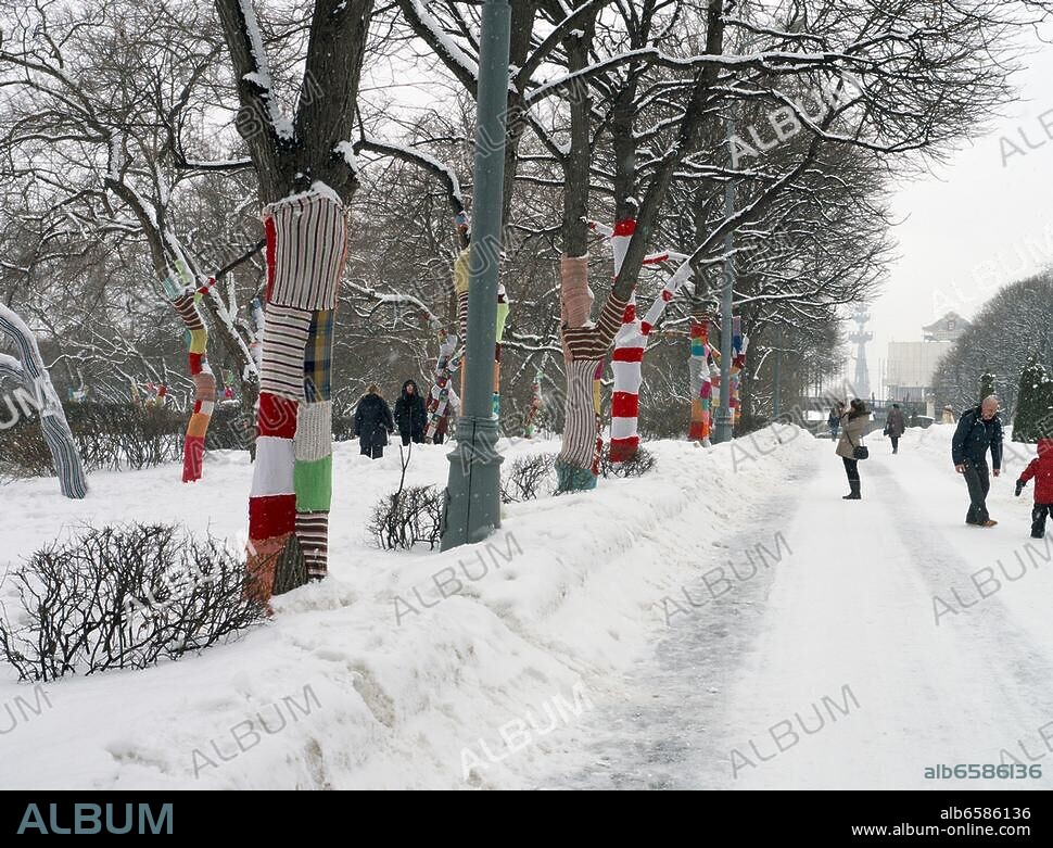 Moskau, Gorki-Park, Zentraler Park fur Kultur und Erholung, Dekor im Stil Patchwork.