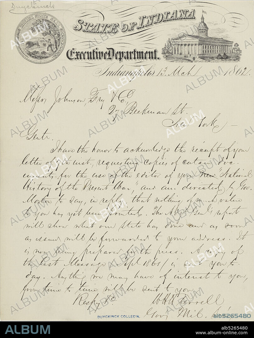 Terrell, William Henry Harrison, text, Correspondence, 1862, Terrell, William Henry Harrison, 1827-1884.