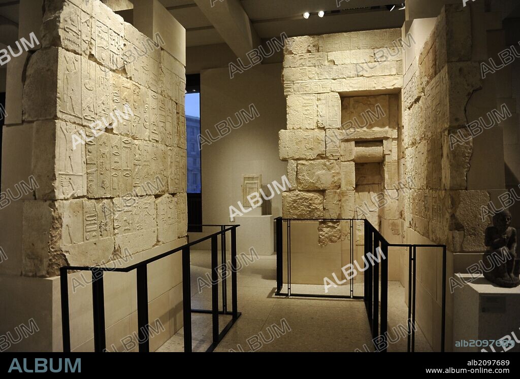 ARTE EGIPCIO. EGIPTO. CAMARA FUNERARIA DE METHEN. Dinastía IV. Hacia el 2575 a. C. Piedra caliza. Necrópolis del norte de Sakkara. Imperio Antiguo. Neues Museum (Nuevo Museo). Berlín. Alemania. Europa.
