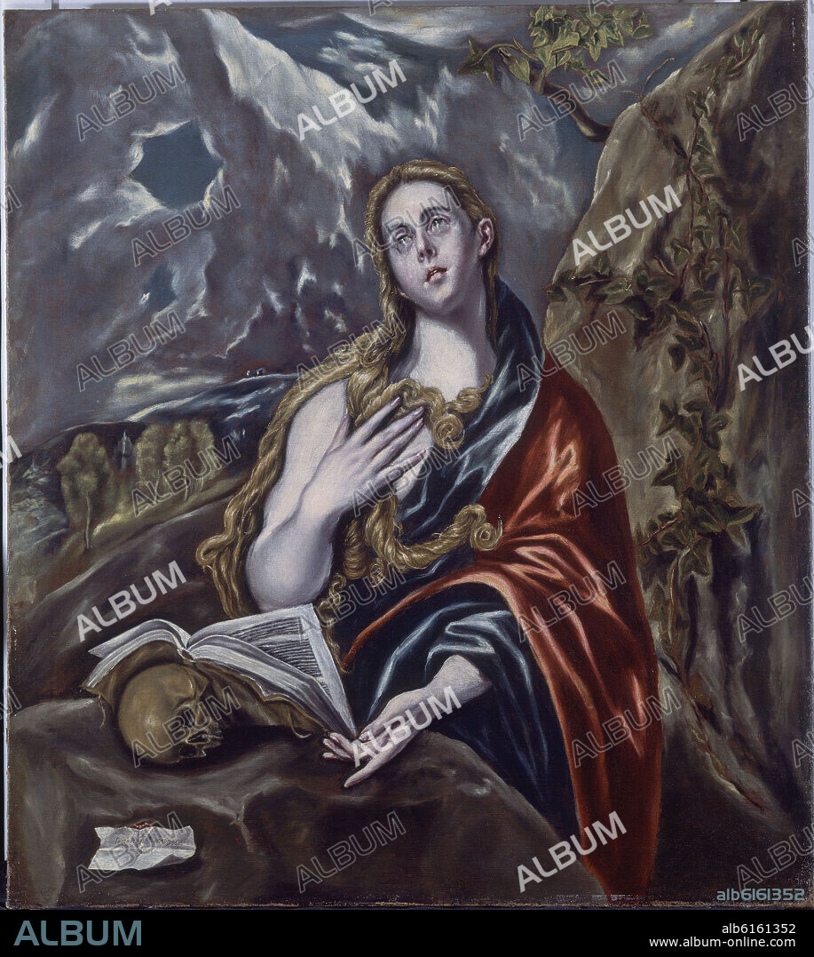 EL GRECO-DOMENIKOS THEOTOKOPOULOS (1540-1614). LA MAGDALENA PENITENTE - 1607 - OLEO/LIENZO - 118 x 105 cm.