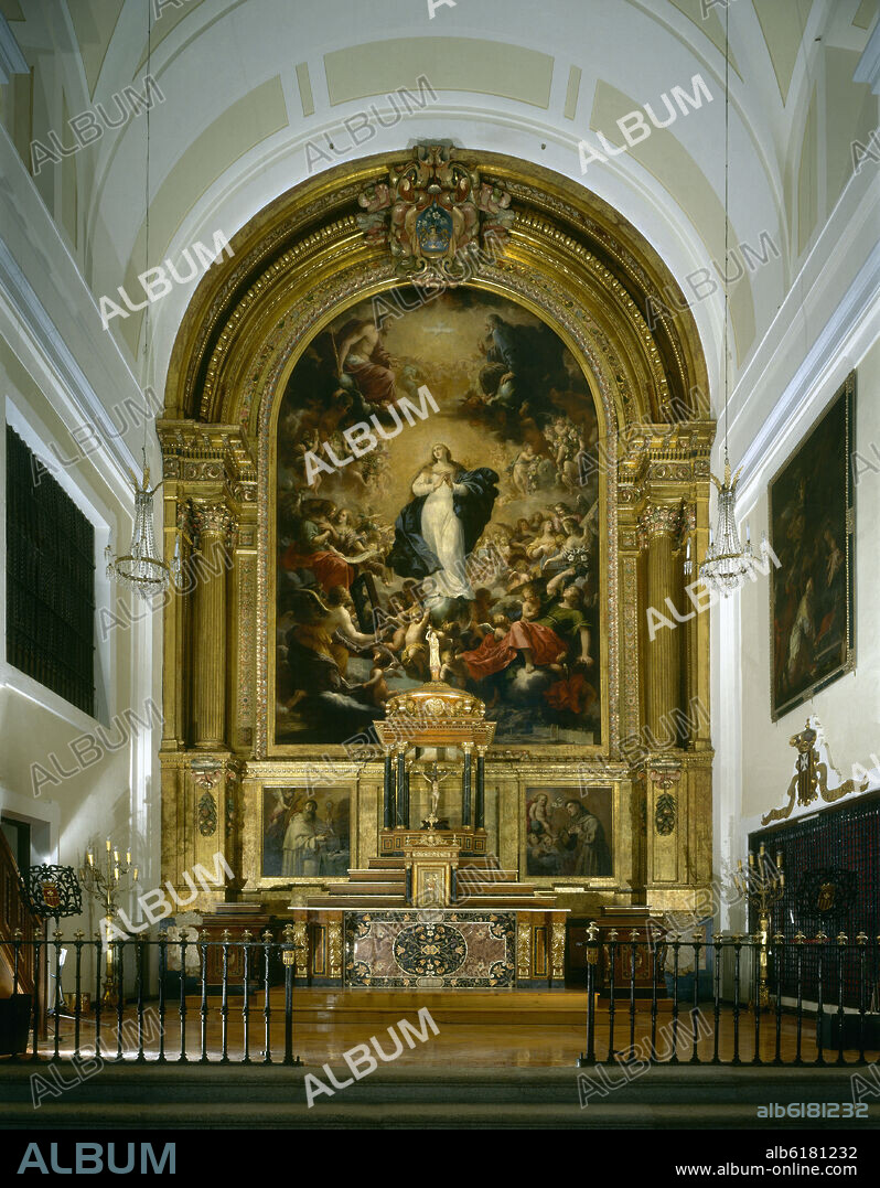 JUAN DE TOLEDO (1618-1665). INTERIOR- RETABLO MAYOR- INMACULADA-PINTURA BARROCA-S XVII.