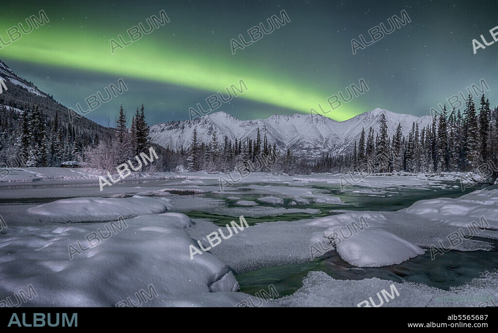Northern lights, Annie Lake, Yukon, Canada.