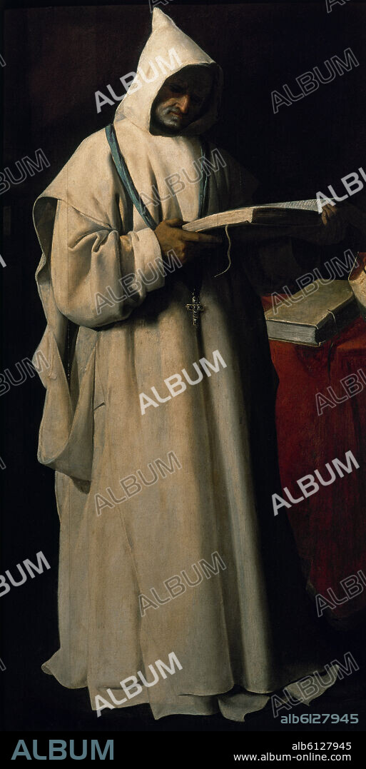 FRANCISCO DE ZURBARAN. St. Artaldo. Panel (1.20 X 0.64). Procession for Our Lady (Jerez frontier). Cadiz, Museum of Archeology and Fine Arts.