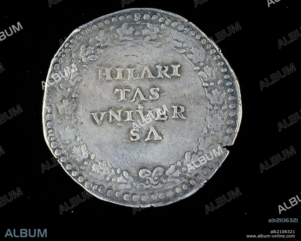 NUMISMATICA. MONEDA MODERNA. ESCUDO RICO DE NAPOLE EN PLATA DE FELIPE II. REVERSO. DENTRO DE UNA CORONA DE LAUREL.1582. (DEPOSITO: MUSEO ARQUEOLOGICO NACIONAL).