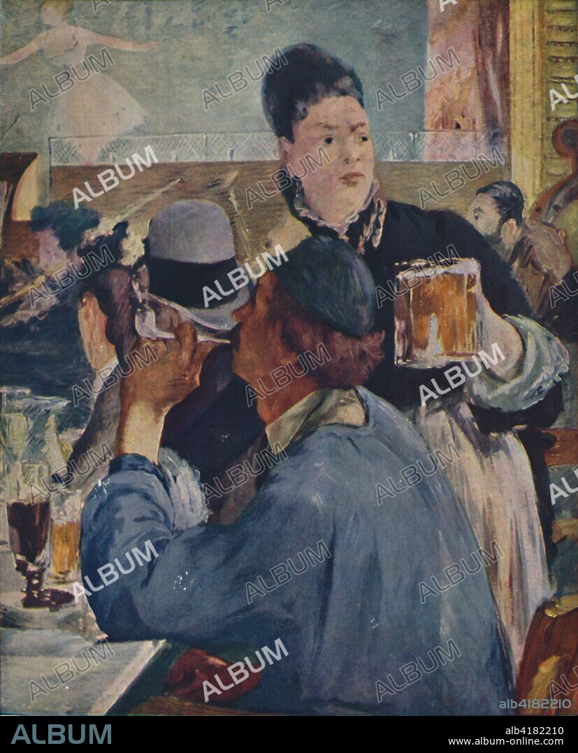 'La Serveuse De Bocks', ('The Waitress'), 1879, (1937). OIl on canvas. From "French Painting and the Nineteenth Century", by James Laver. [B. T. Batsford Ltd, London, 1937].