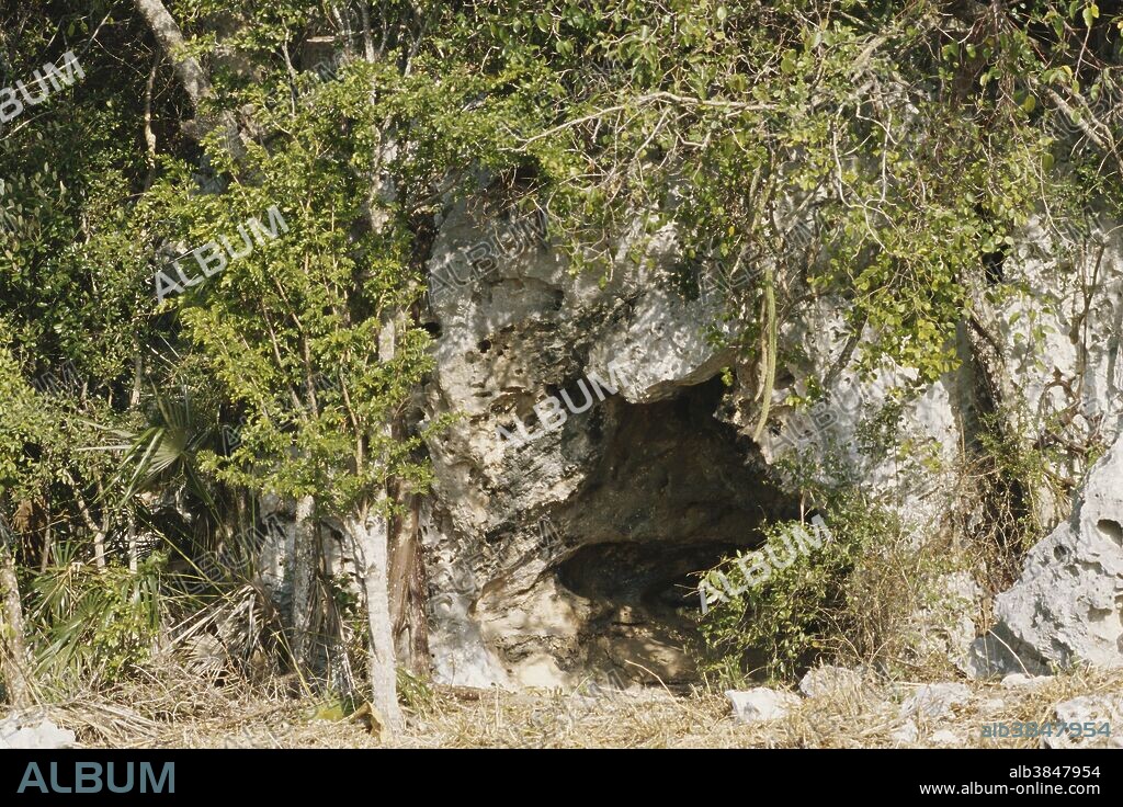 Cave in Varahicacos Ecological Reserve, Cuba, an area noted for its caves.