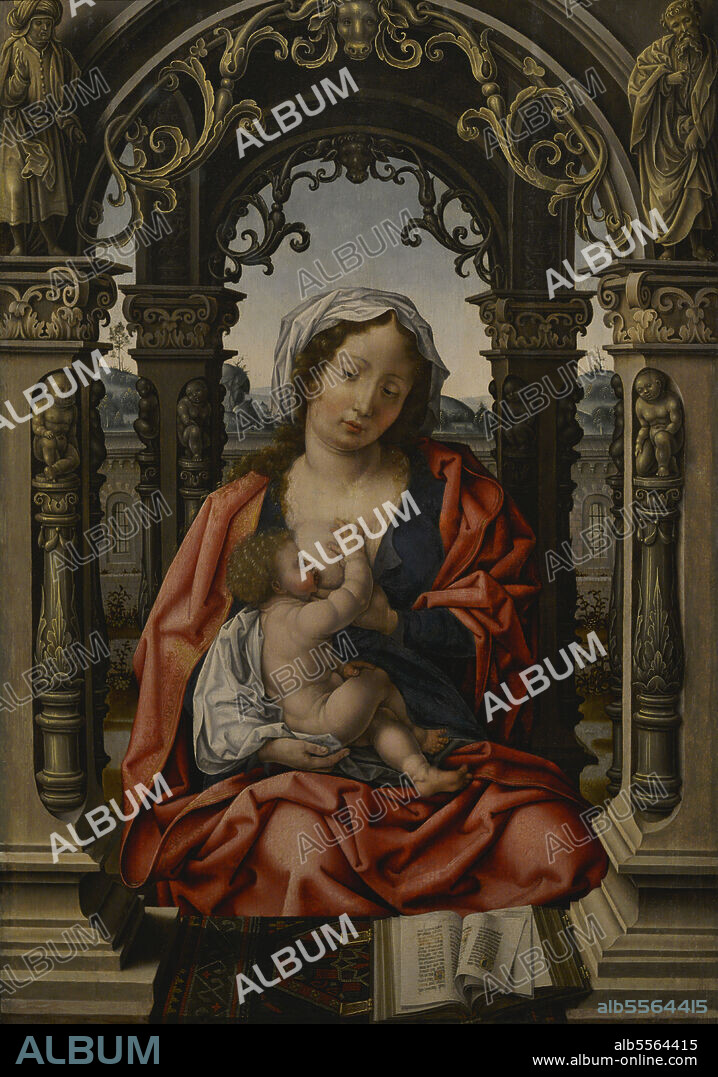 CIRCLE OF JAN GOSSAERT, CALLED MABUSE (CA.1478-1532). NETHERLANDISH PAINTER.. Circle of Jan Gossaert, called Mabuse (ca. 1478-1532). Netherlandish painter. Virgin and Child, ca. 1508-1510. Oil on wood. Calouste Gulbenkian Museum. Lisbon, Portugal.