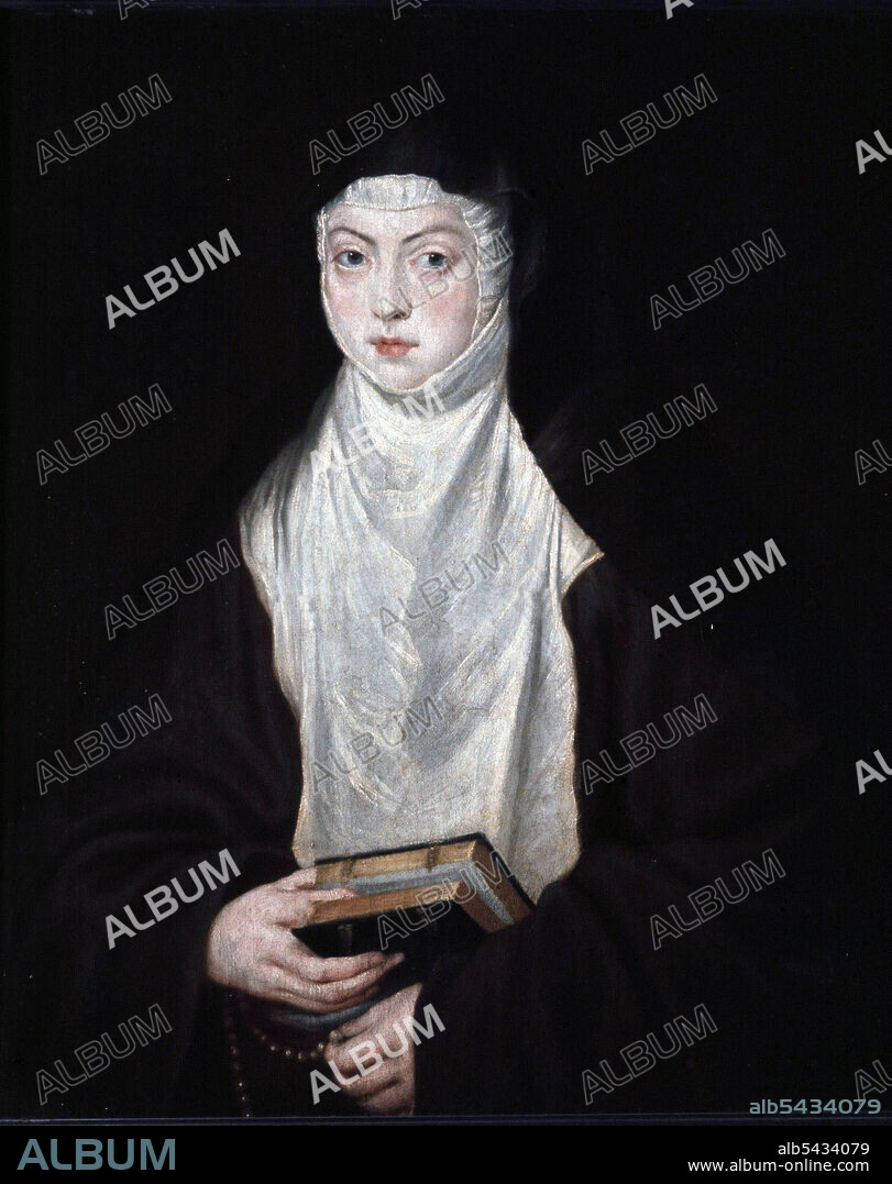 MARIANA DE AUSTRIA. ESPOSA DE FELIPE IV . 1634 - 1696. OLEO DE JUAN CARREÑO DE MIRANDA.