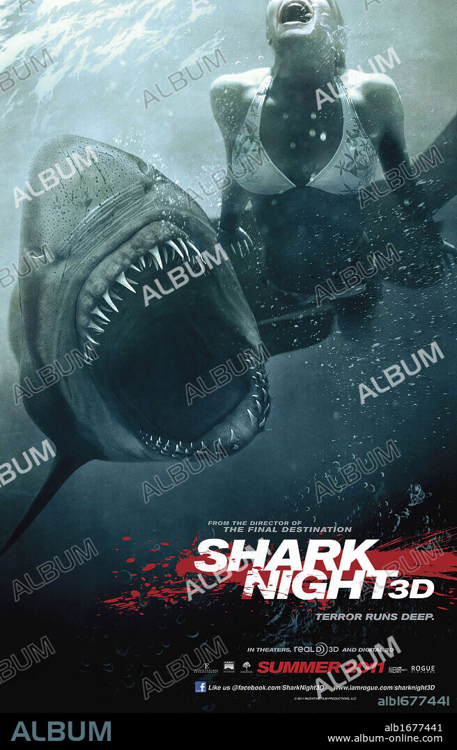 Poster de TIBURON 3D, LA PRESA, 2011 (SHARK NIGHT 3D), dirigida por DAVID RICHARD ELLIS. Copyright INCENTIVE FILMED ENTERTAINMENT.