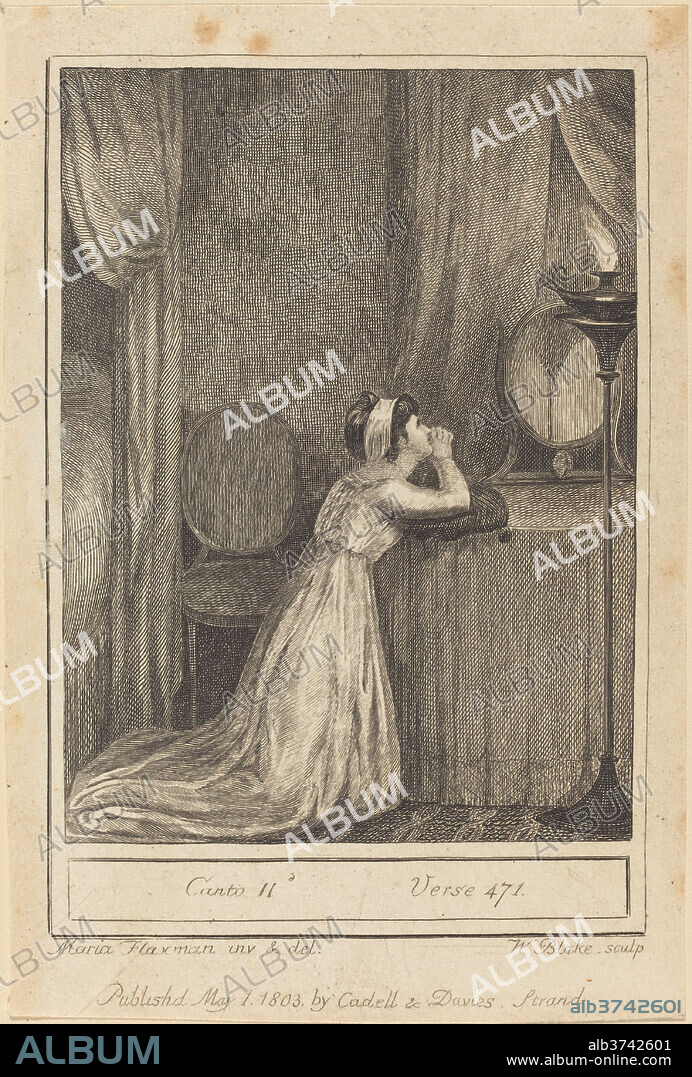 WILLIAM BLAKE AFTER MARY ANN FLAXMAN. Canto II, Verse 471. Dated: 1803. Medium: engraving.