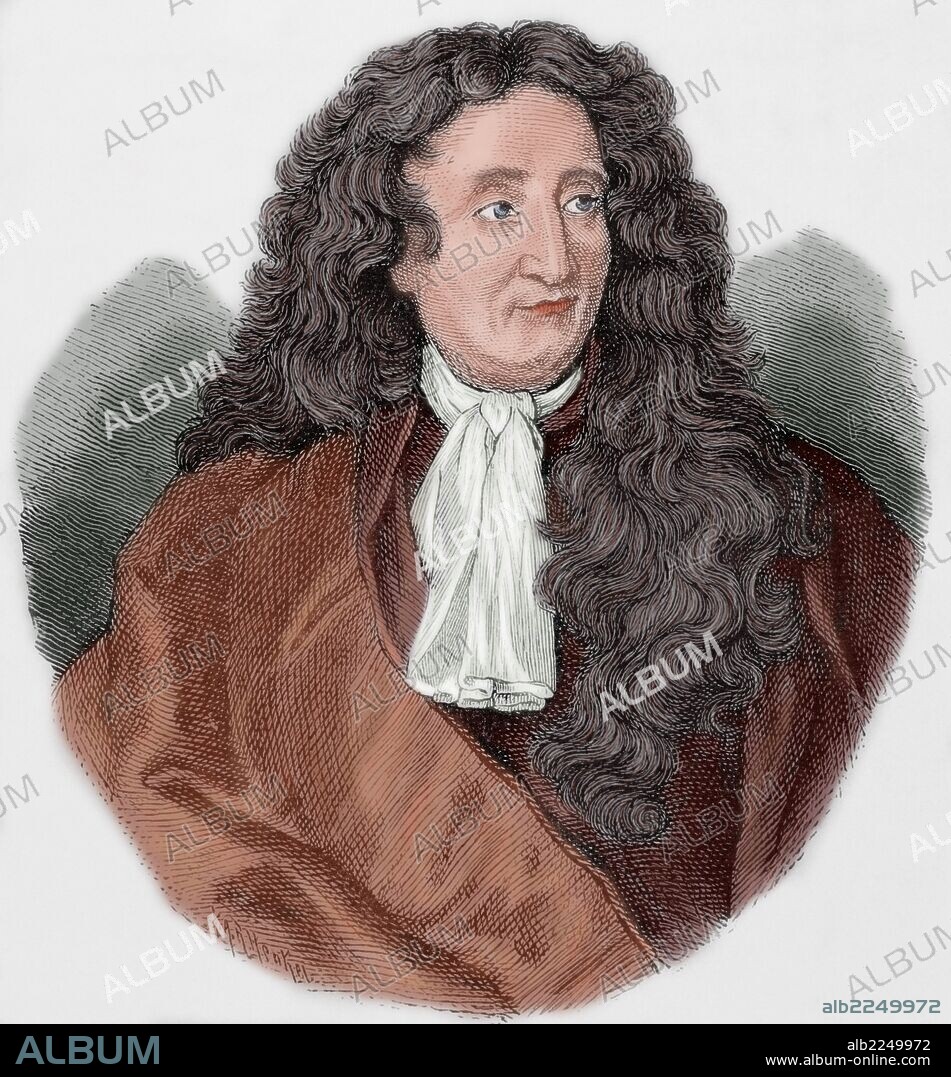 Jean de la Fontaine (1621-1695). French fabulist. Engraving in History of France, 1881. Colored.
