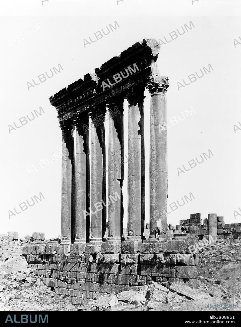 Temple of Jupiter Colonnade, Baalbek, 1870s