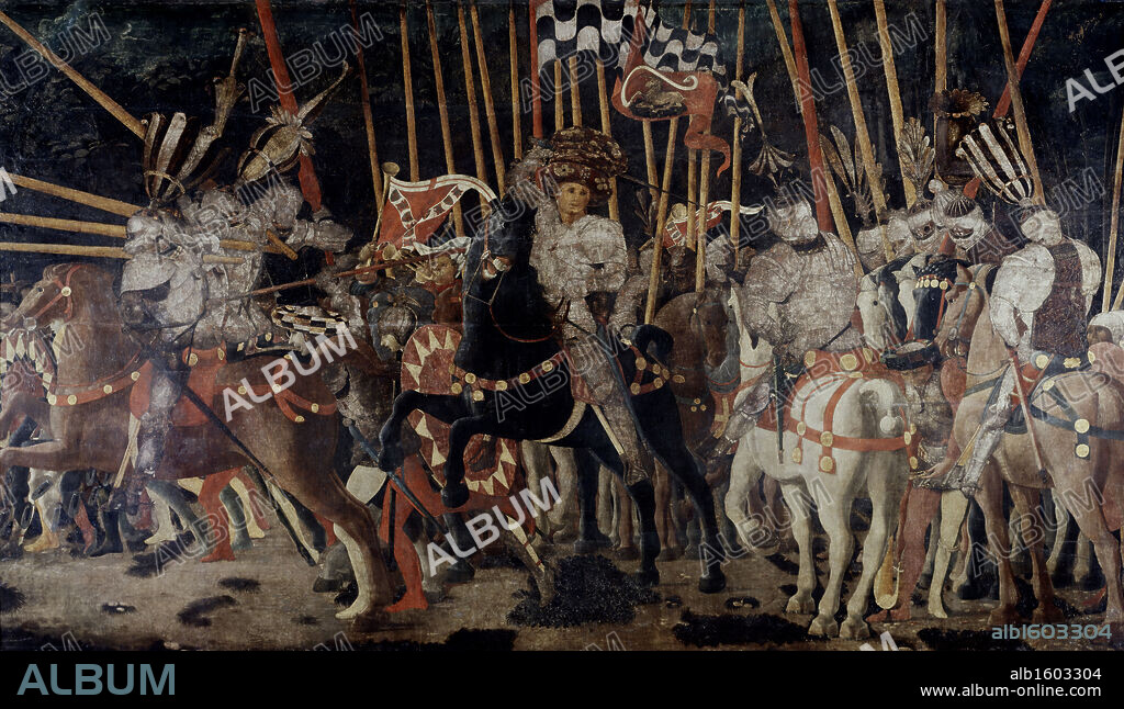 Battle of San Romano: The Counterattack of Michelotto da Cotignola  ca. 1455  Paolo Uccello (Paolo di Dono)(1397-1475 Italian)  Tempera on wood panel  Musee du Louvre, Paris.