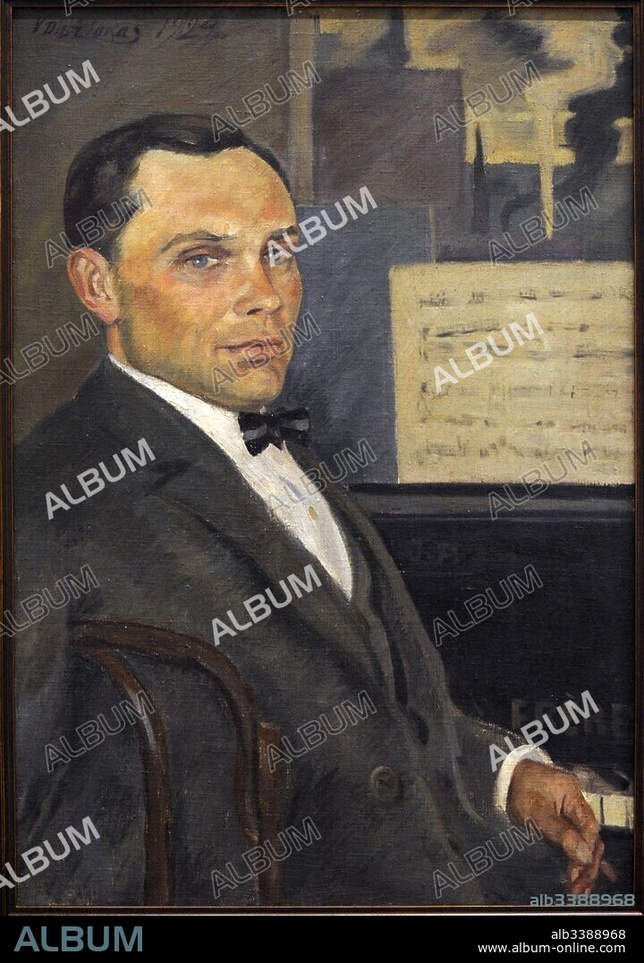 Juozas Tallat-Kelpsa (1889-1949). Lithuanian musician and composer. Portrait by Vladas Didziokas (1889-1942), 1924. National Gallery of Art. Vilnius, Lithuania.