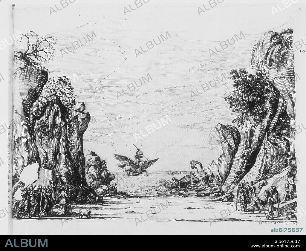 BACHO DEL BIANCO (1604-1657). DIBUJOS PARA LA ESCENOGRAFIA DE PERSEO Y ANDROMEDA DE CALDERON DE LA BARCA- MS TYP 258 H.