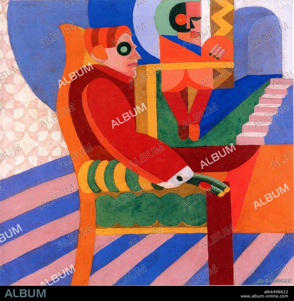 FORTUNATO DEPERO. Portrait of Gilbert Clavel (1883-1927).