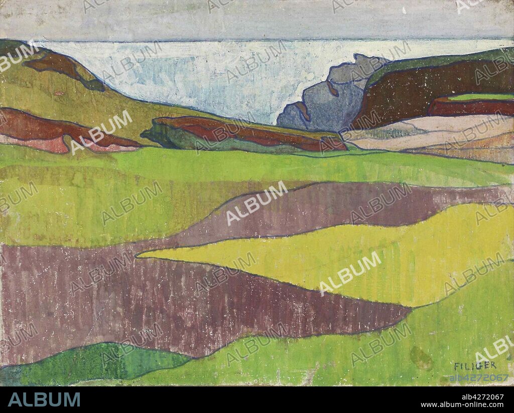 CHARLES FILIGER. Paysage rocheux, Le Pouldu.