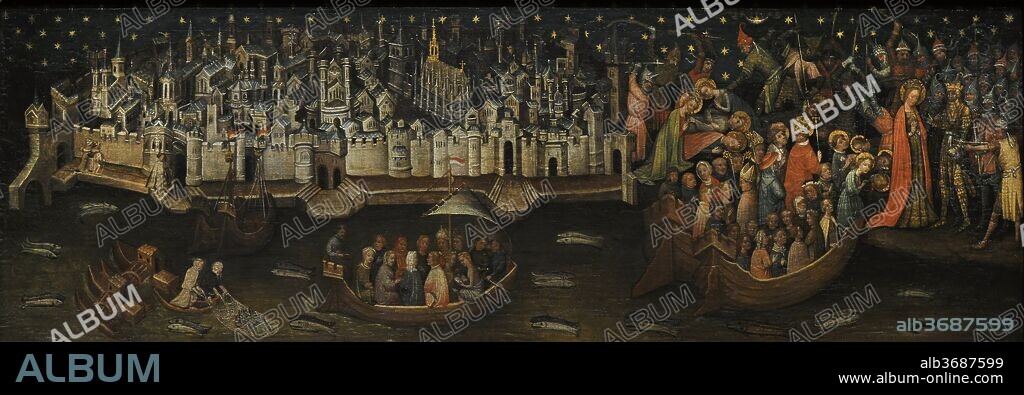 Maestro de la Pequeña Pasión (activo en Colonia hacia 1400-1420). Martirio de Santa Úrsula en Colonia, hacia 1411. Museo Wallraf-Richartz. Colonia. Alemania.