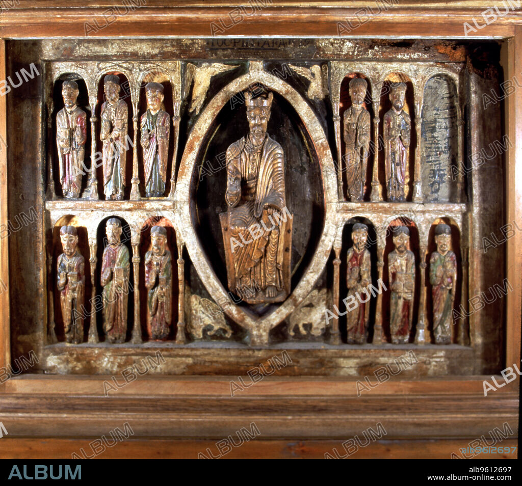 Polychromed sculpture with 'Maiestas Domini', front from Santa Maria de Taüll, Boi in Alta Ribagorza.