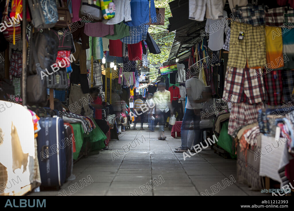 Clothing on sale at Pettah Market, Colombo, Sri Lanka, Asia.