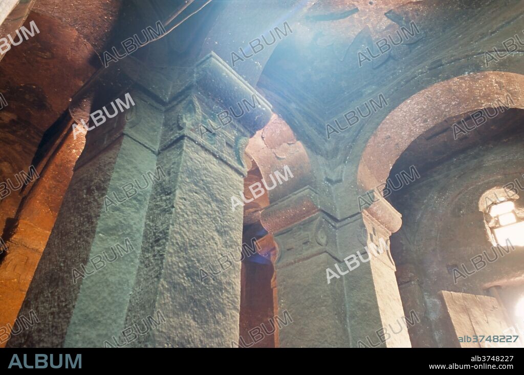 Interior, Bieta Ghiorghis (St. George's), Lalibela, UNESCO World Heritage Site, Wollo region, Ethiopia, Africa.