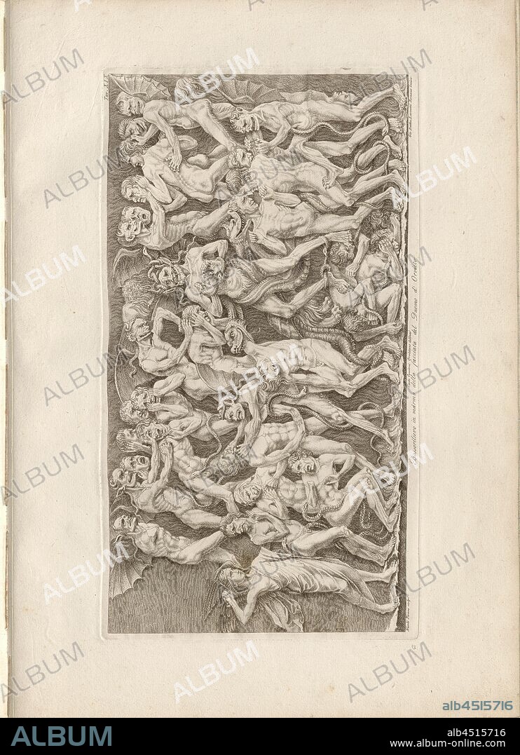 Marble bas-relief of the facade of the Duomo of Orvieto, Hell and Demons, signed: Nicolo Pisano (scolpi); Carlo Cencioni (delineo); Gio, Batta, Leonetti (incise), Tav., XIX, Pisano, Nicolo (sc.); Cencioni, Carlo (del.);, Guglielmo Della Valle: Storia del duomo di Orvieto. Roma: presso i Lazzarini, MDCCXCI [1791].