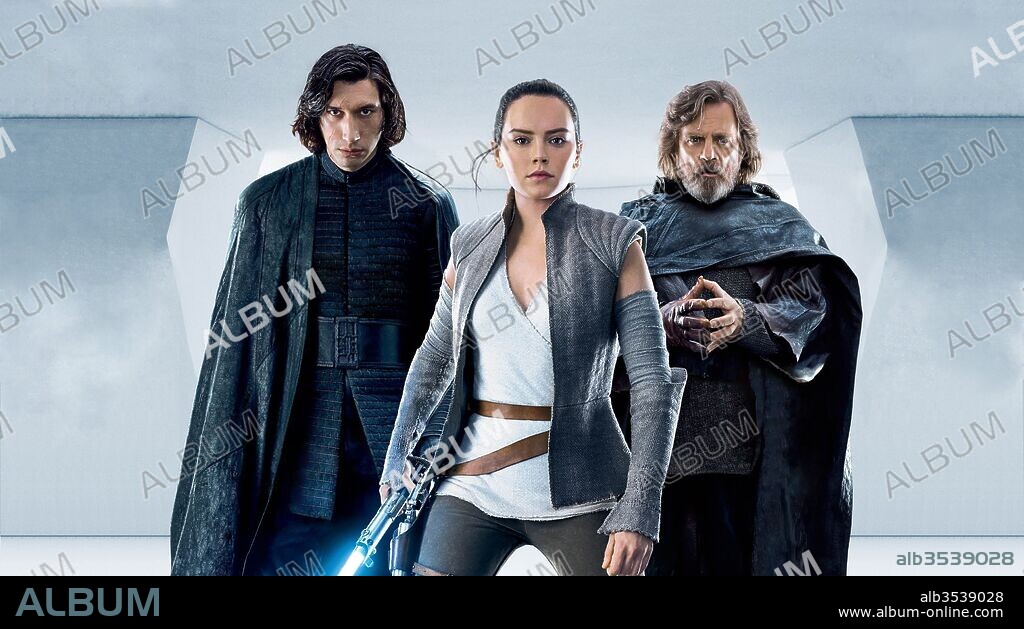 ADAM DRIVER, DAISY RIDLEY und MARK HAMILL in STAR WARS: EPISODE VIII-THE LAST JEDI, 2017, unter der Regie von RIAN JOHNSON. Copyright WALT DISNEY PICTURES/LUCASFILM.