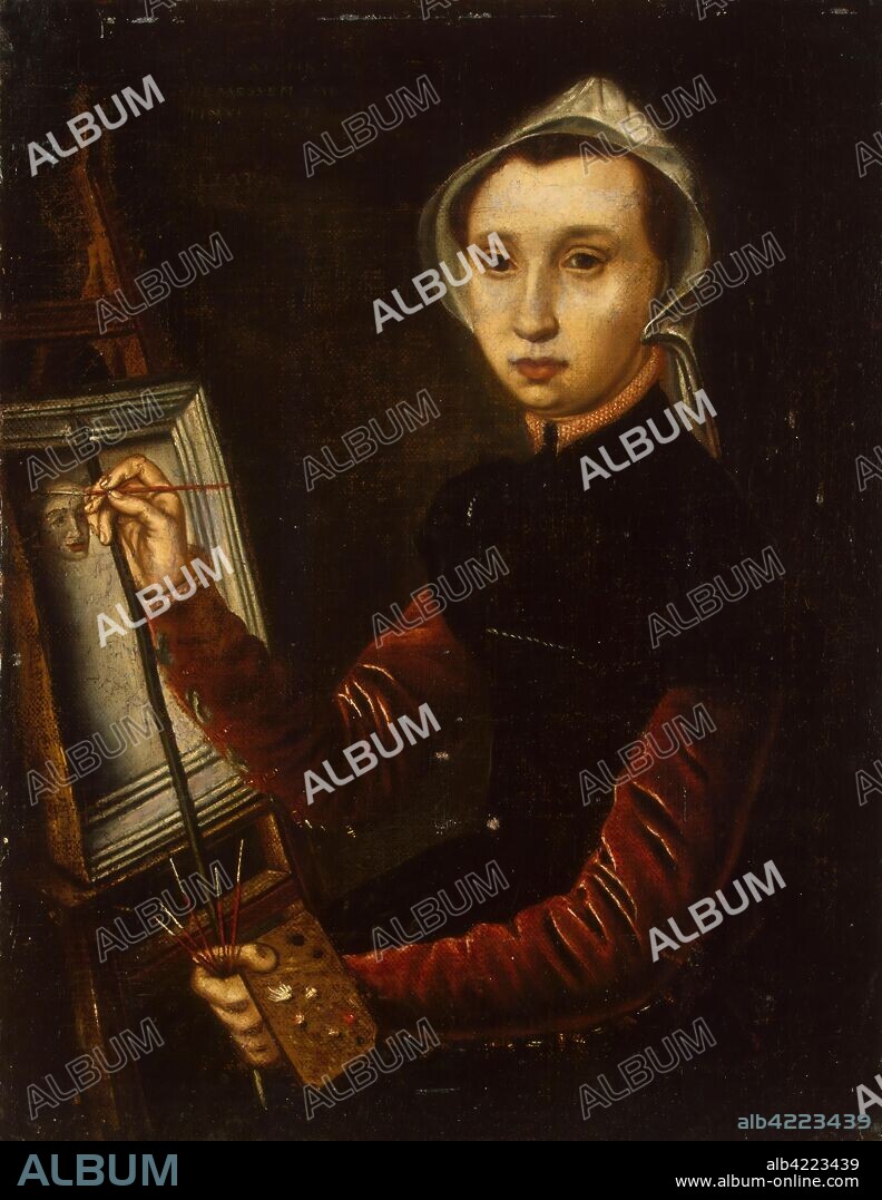 CATHARINA VAN HEMESSEN. 'Self-Portrait'. Netherlands, 1548. Dimensions: 33x26,5 cm.