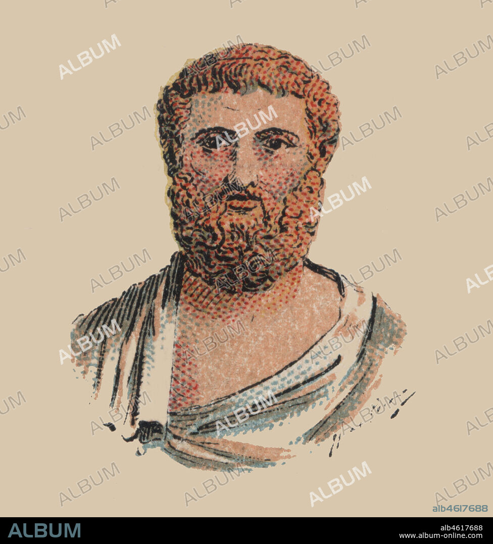 Solón (638 aC-558 aC), poeta, reformador político, legislador y estadista ateniense, considerado uno de los Siete Sabios de Grecia. Grabado de 1900.