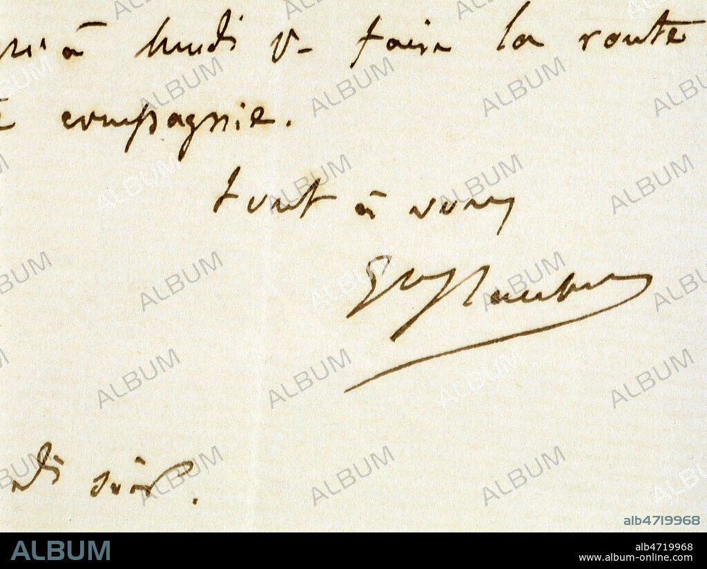'Signature de Gustave FLAUBERT (1821-1880), 1872' (XIXeme s., 19eme s., 19e s.) Credit Collection Vav/KHARBINE-TAPABOR.