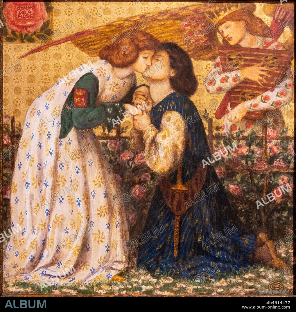 "Roman de la Rose", (1864) by Dante Gabriel Rossetti (1828-1882); watercolour on paper.