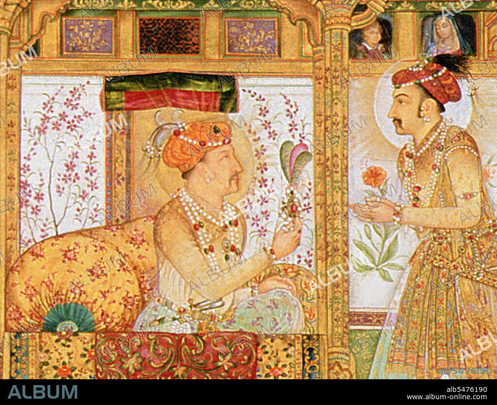 Shahab-ud-din Muhammad Khurram Shah Jahan I (1592 -1666), or Shah Jahan, from the Persian meaning 'king of the world', was the fifth Mughal ruler in India and a favourite of his legendary grandfather Akbar the Great. He is best known for commissioning the 'Phadshahnamah' as a chronicle of his reign, and for the building of the Taj Mahal in Agra as a tomb for his wife, Mumtaz Mahal. Under Shah Jahan, the Mughal Empire attained its highest union of strength and magnificence. The opulence of Shah Jahan's court and his famous Peacock Throne was the wonder of all the European travelers and ambassadors. His political efforts encouraged the emergence of large centers of commerce and crafts such as Lahore, Delhi, Agra and Ahmedabad linked by roads and waterways to distant places and ports. He moved the capital from Agra to Delhi. Under Shah Jahan's rule, the Red Fort and Jama Masjid in Delhi were built, the Shalimar Gardens of Lahore, sections of the Lahore Fort and his father's mausoleum.