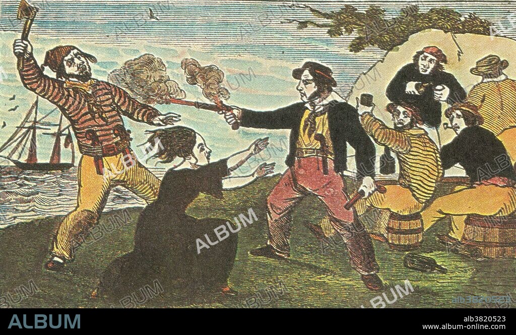 When the young Dutch girl was captured by pirate Charles Gibbs in the Caribbean in 1818, he defended her against his crew, but later allowed her to be poisoned. Charles Gibbs (1798-1831) was an American pirate (real name James D. Jeffers) who was one of the last active in the Caribbean during the early-19th century and was among the last executed for piracy by the United States. His career, like many others during this time, was marked by violence and brutality. Jeffers admitted to have been involved in the killing of as many as 400 victims. His confessions detailing his career were recorded and published following his death and remained popular reading, though historians have questioned the accuracy of Jeffers's confessions.