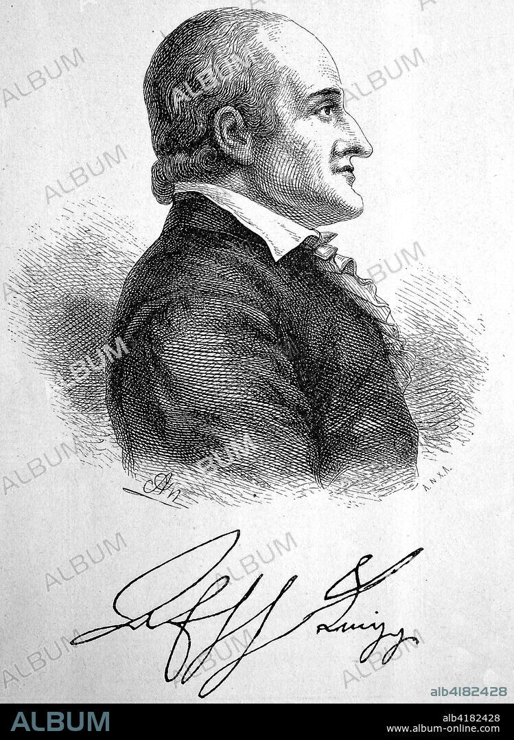 Freiherr Adolph Franz Friedrich Ludwig von Knigge, 1752-1796, a German writer, Freemason and a leading member of the Order of the Illuminati, woodcut from the year 1882, digital improved.