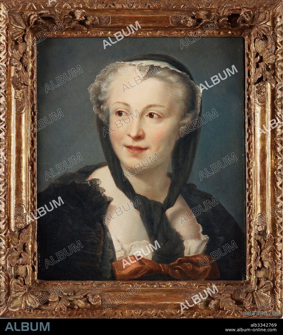 MAURICE QUENTIN DE LA TOUR. Portrait of the novelist Françoise de Graffigny (1695-1758).