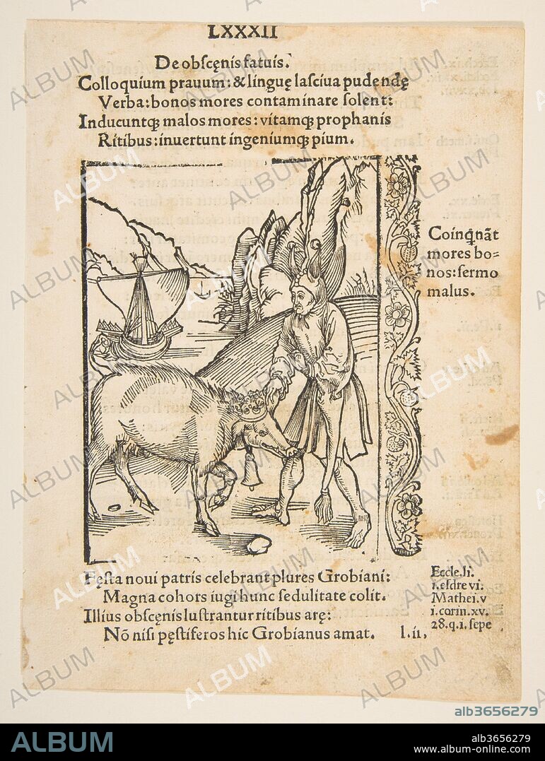 ALBRECHT DÜRER. Illustration from Sebastian Brandt: Navis Stultifera, Basle, Bergmann van Olpe, 1497. Artist: Albrecht Dürer (German, Nuremberg 1471-1528 Nuremberg). Date: n.d..