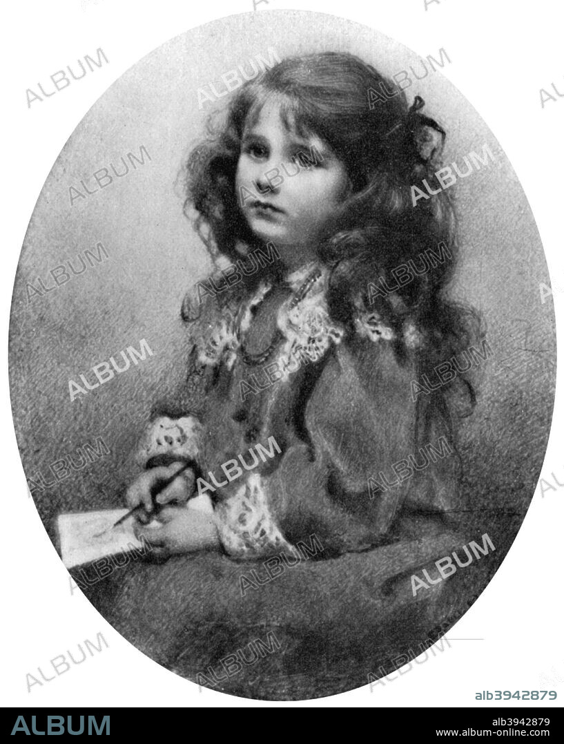 The Queen Mother as a child, c 1905 (1910). Lady Elizabeth Bowes-Lyon (1900-2002) became the mother of Queen Elizabeth II. Illustration from The Connoisseur, August 1910.
