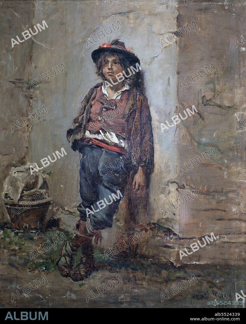 ANTONIO MUÑOZ DEGRAIN. MUÑOZ DEGRAIN , ANTONIO. PINTOR ESPAÑOL . VALENCIA 1840 - 1924. " RINCONETE Y CORTADILLO ". OBRA DE MIGUEL DE CERVANTES. OLEO DEL AÑO 1906. COLECCION PARTICULAR . MADRID.