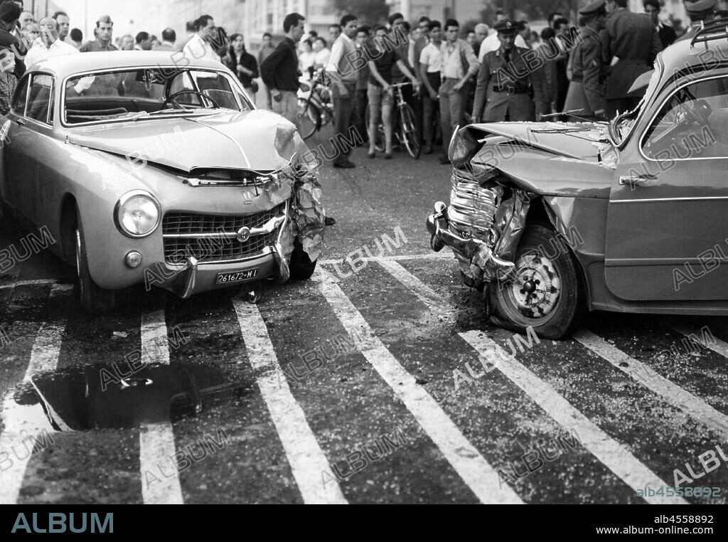 Car accident. Italy 1955.