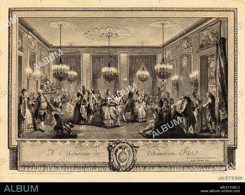 ANTOINE-JEAN DUCLOS AFTER AUGUSTIN DE SAINT-AUBIN. Le bal paré. Dated: 1774. Medium: etching and engraving.