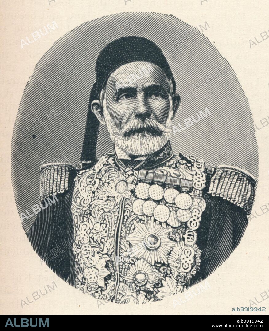 'Omar Pasha', c1906, (1907). Omar Latas (Omar Pasha) (1806?1871), Ottoman general, governor and notable commander in the Crimean War, where he won outstanding victories at Silistra and Eupatoria. He also participated in the siege of Sevastopol. From The World's History, Volume V, by Dr. H. F. Helmolt. [William Heinemann, London, 1907].