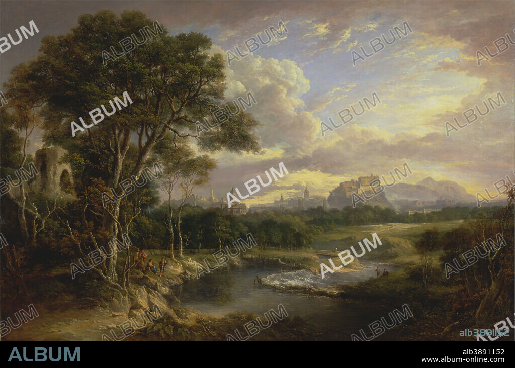 ALEXANDER NASMYTH. View of the City of Edinburgh. Date/Period: Ca. 1822. Painting. Oil on canvas. Height: 1,419 mm (55.86 in); Width: 2,099 mm (82.63 in).