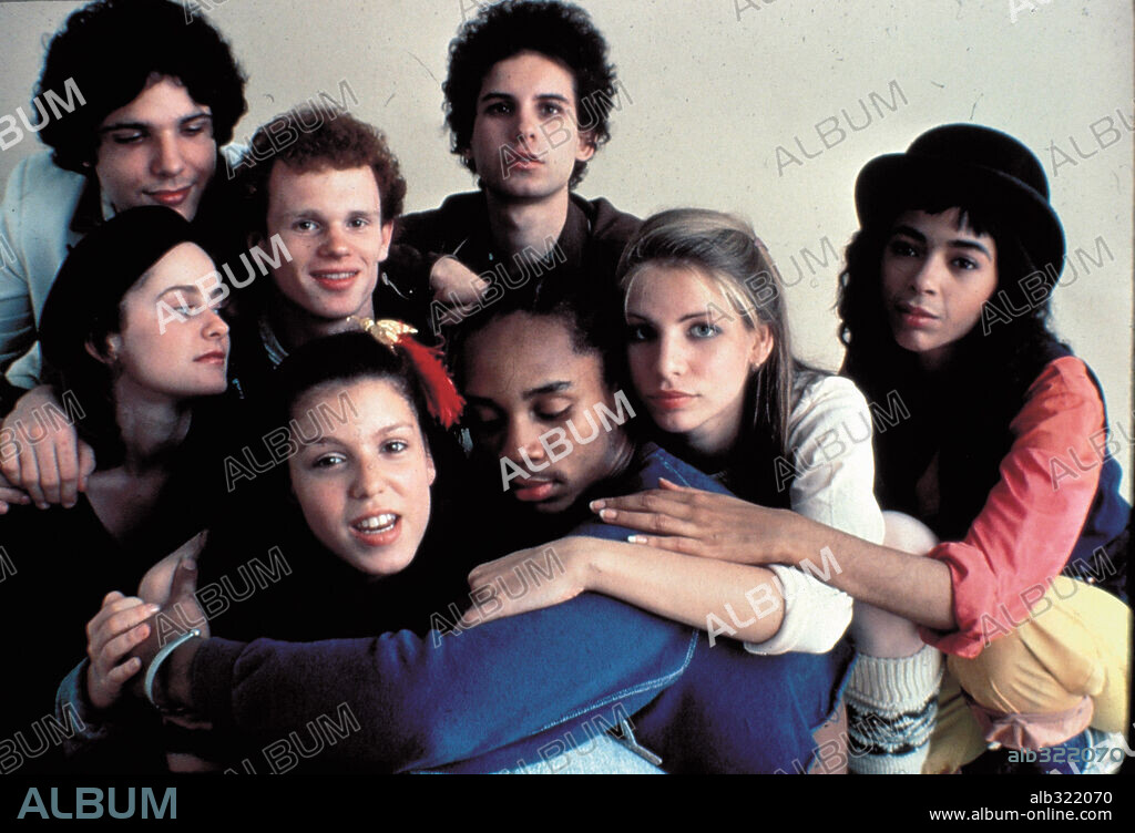 BARRY MILLER, IRENE CARA y LEE CURRERI en FAMA, 1980 (FAME), dirigida por ALAN PARKER. Copyright M.G.M.