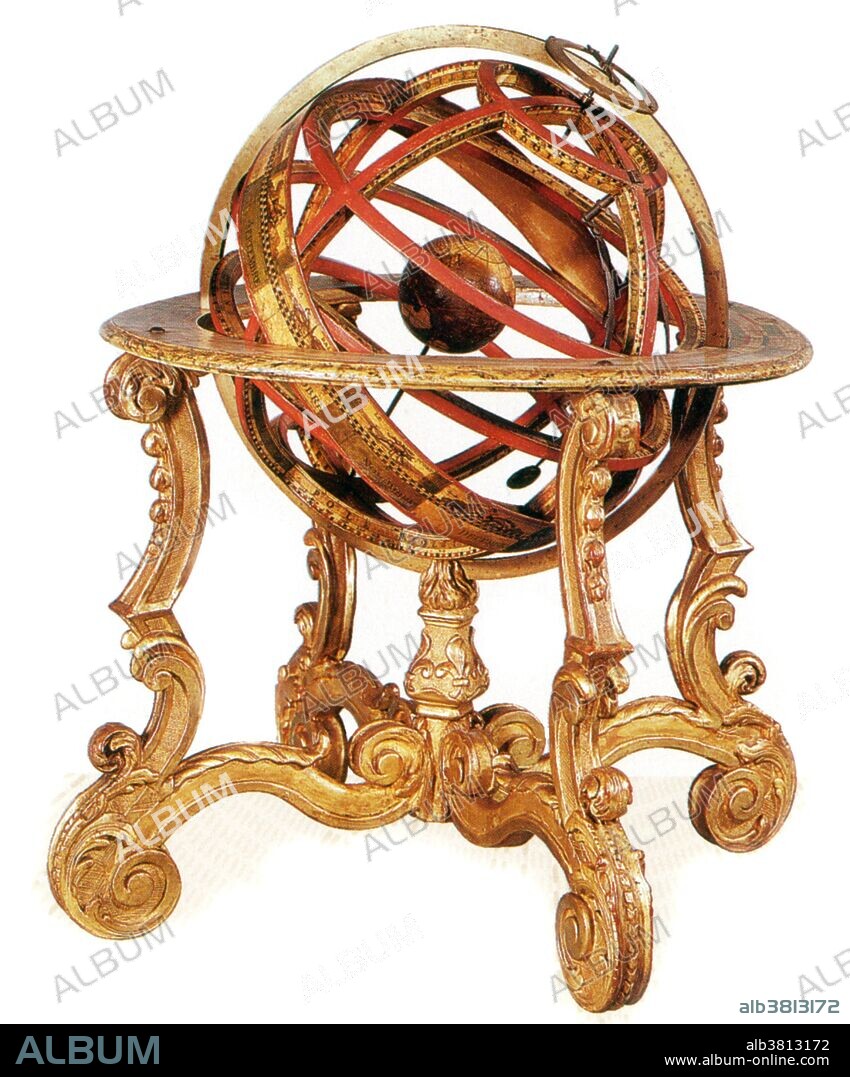 An armillary sphere (variations are known as spherical astrolabe, armilla, or armil) is a model of objects in the sky (in the celestial sphere), consisting of a spherical framework of rings, centered on Earth, that represent lines of celestial longitude and latitude and other astronomically important features such as the ecliptic. In astronomy, the geocentric model (also known as geocentrism, or the Ptolemaic system), is the superseded theory that the Earth is the center of the universe, and that all other objects orbit around it. Ptolemy was an Egyptian polymath, who made studies in astrology, astronomy, geography and mathematics.