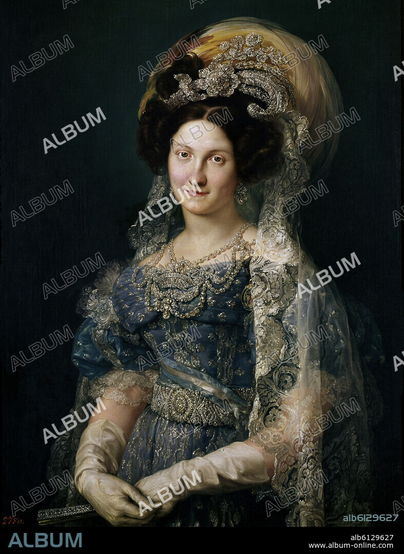 VICENTE LOPEZ PORTAÑA. 'Maria Cristina de Bourbon, Queen of Spain (fourth wife of Fernando VII)', 1830, Oil on canvas, 96 cm x 74 cm, P00865.