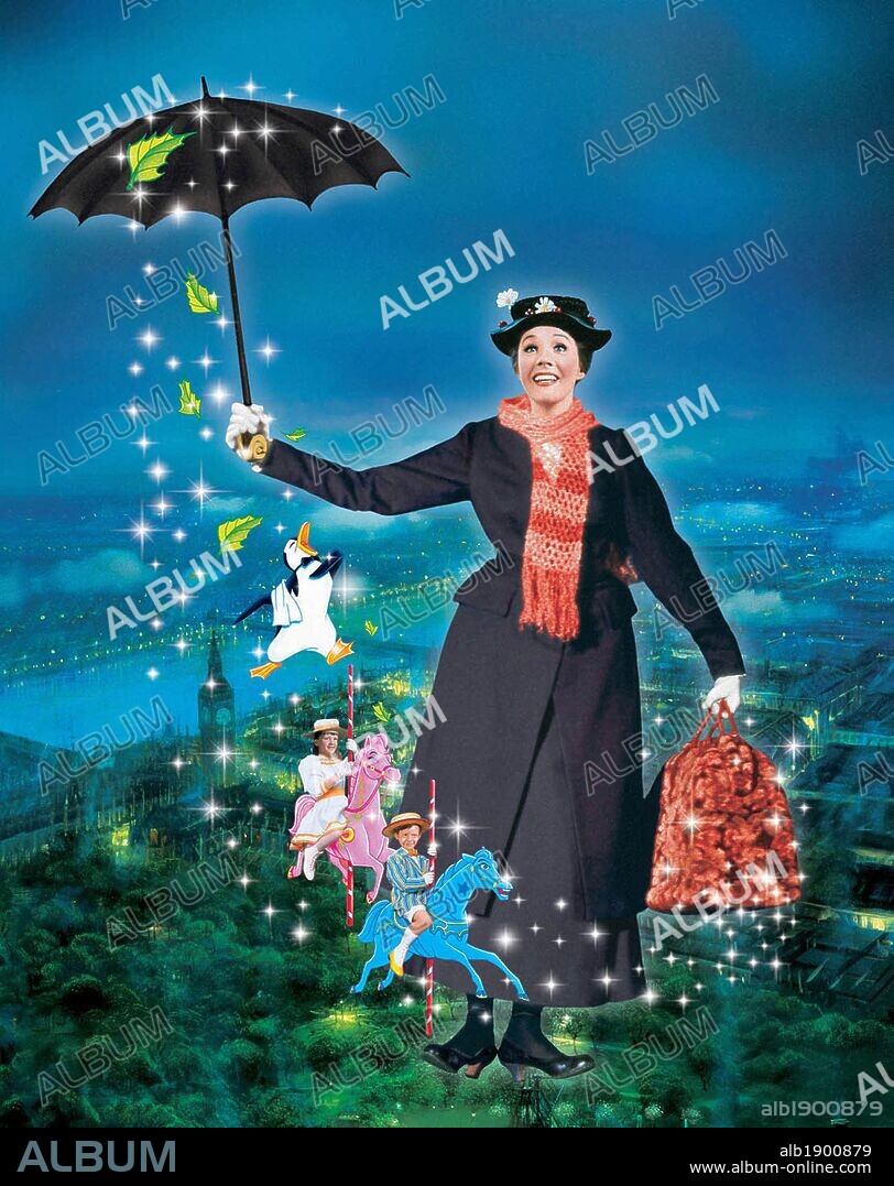 JULIE ANDREWS in MARY POPPINS, 1964, directed by ROBERT STEVENSON. Copyright WALT DISNEY PRODUCTIONS.